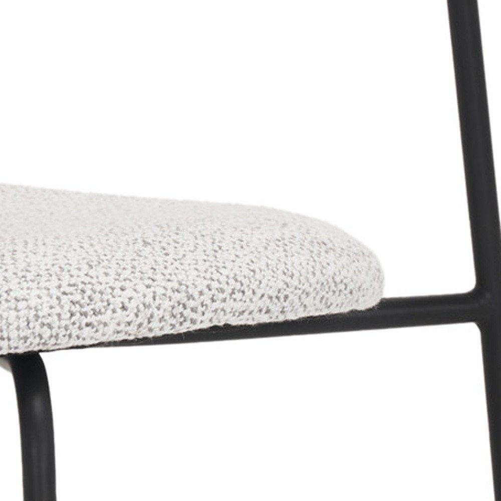 Set of Two Gray and Black Wool Linen And Upholstery Open Back Dining Side Chairs HomeRoots