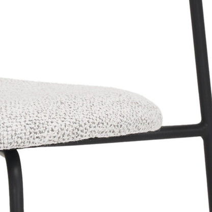Set of Two Gray and Black Wool Linen And Upholstery Open Back Dining Side Chairs HomeRoots