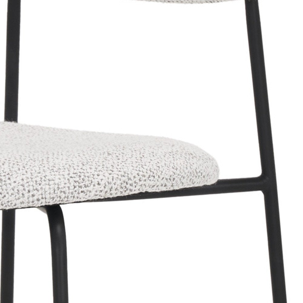 Set of Two Gray and Black Wool Linen And Upholstery Open Back Dining Side Chairs HomeRoots