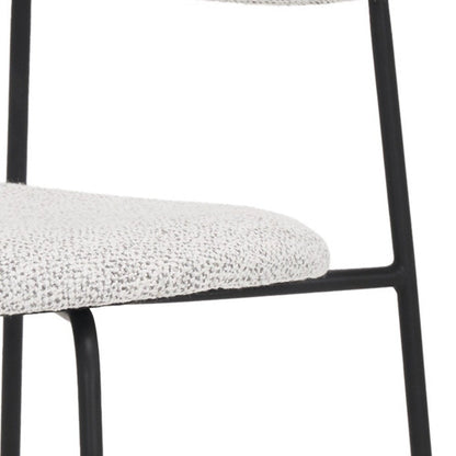 Set of Two Gray and Black Wool Linen And Upholstery Open Back Dining Side Chairs HomeRoots