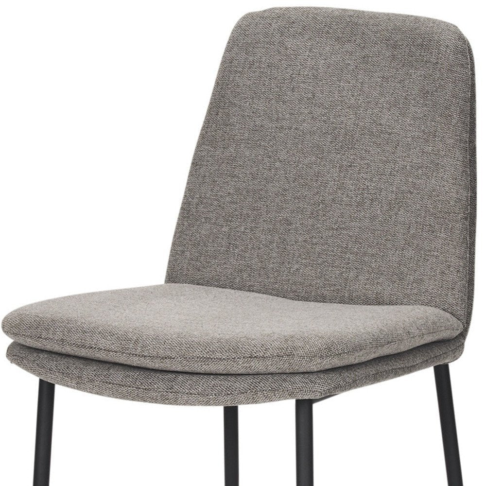 Set of Two Gray and Black Fabric Dining Side Chairs HomeRoots