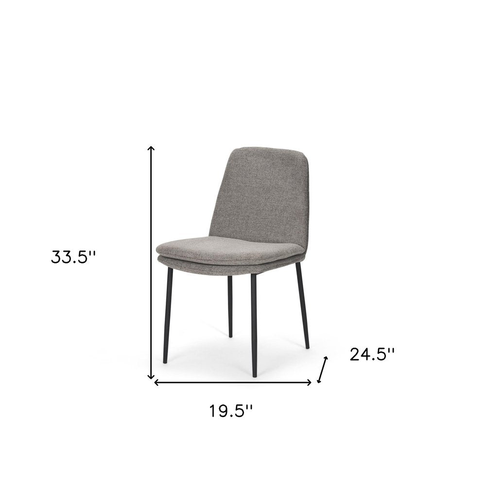 Set of Two Gray and Black Fabric Dining Side Chairs HomeRoots