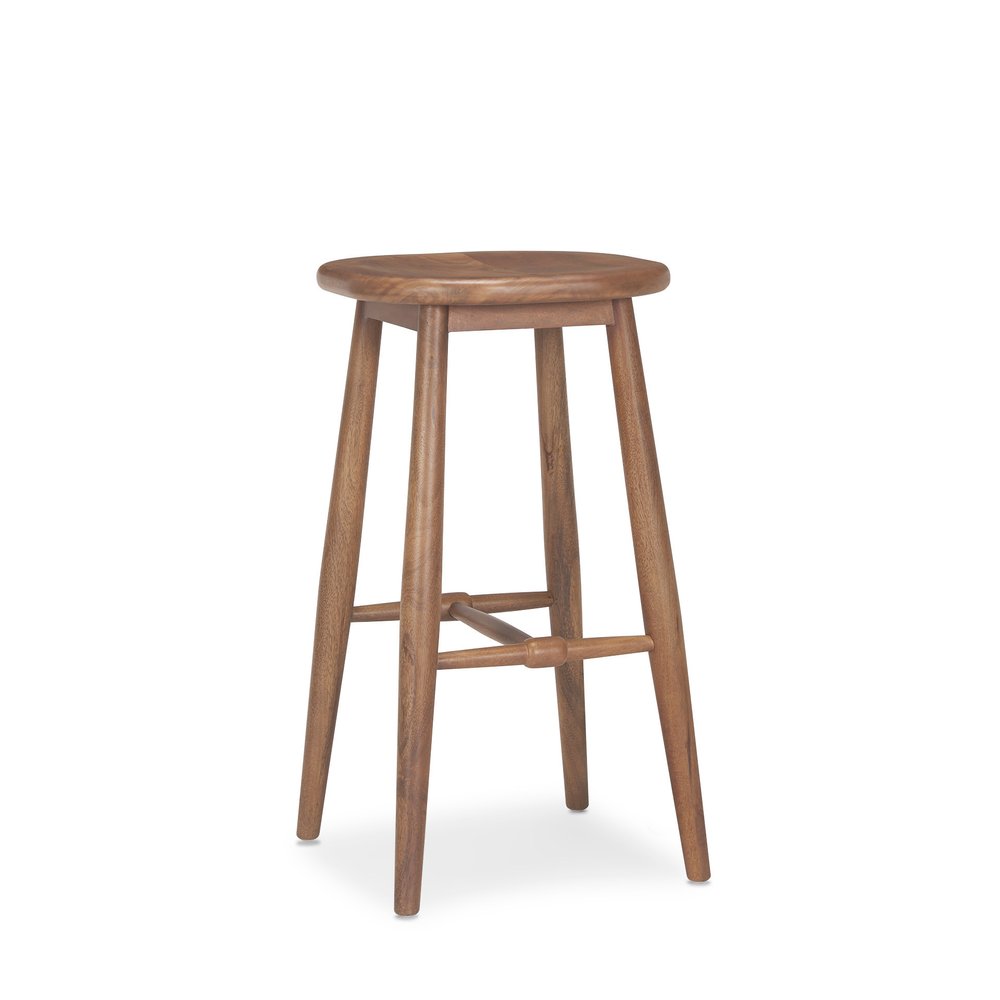 30" Natural Solid Wood Backless Bar Height Bar Chair HomeRoots