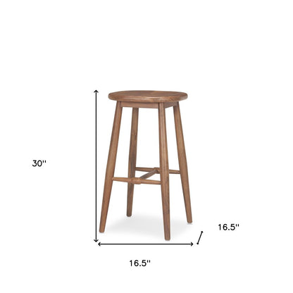 30" Natural Solid Wood Backless Bar Height Bar Chair HomeRoots