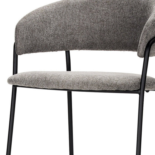 30" Gray And Black Fabric And Metal Bar Height Bar Chair HomeRoots