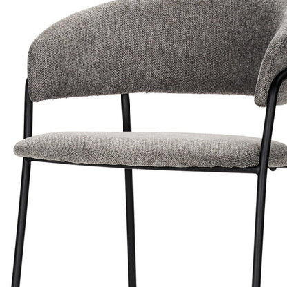 30" Gray And Black Fabric And Metal Bar Height Bar Chair HomeRoots