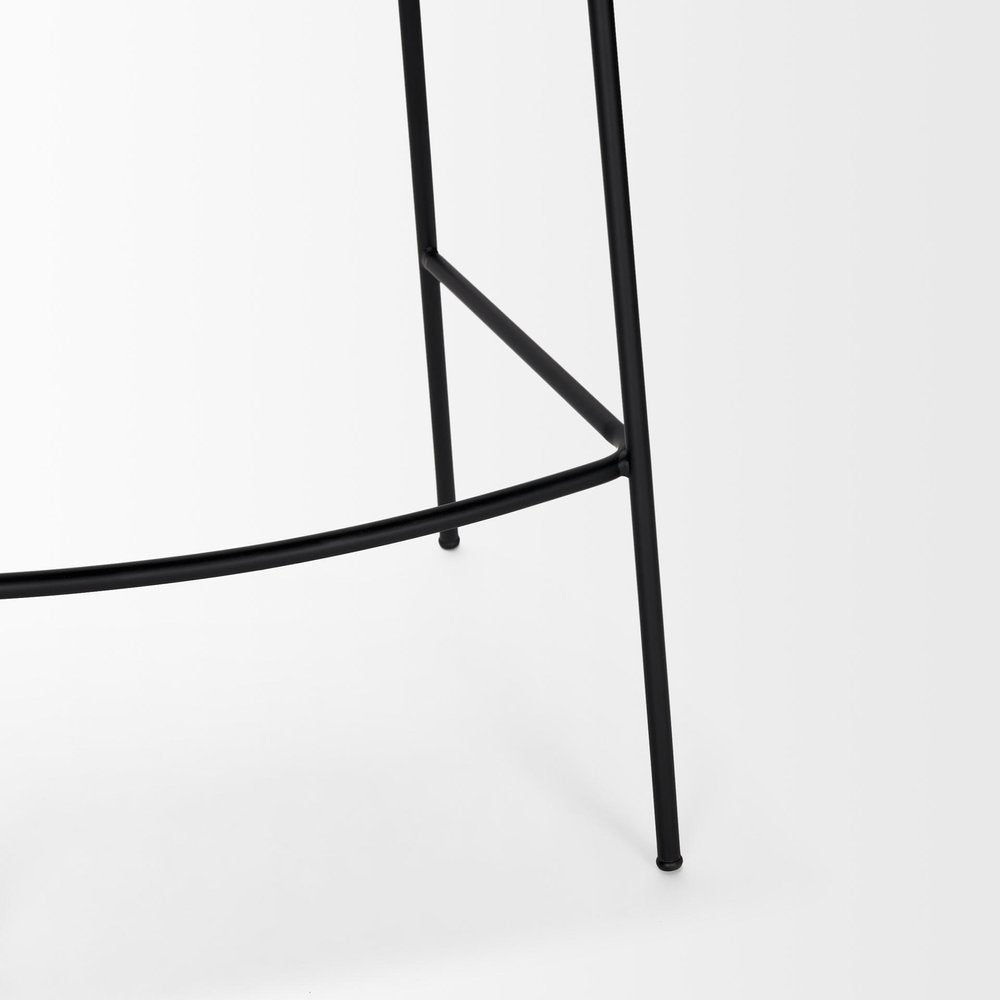 30" Gray And Black Fabric And Metal Bar Height Bar Chair HomeRoots