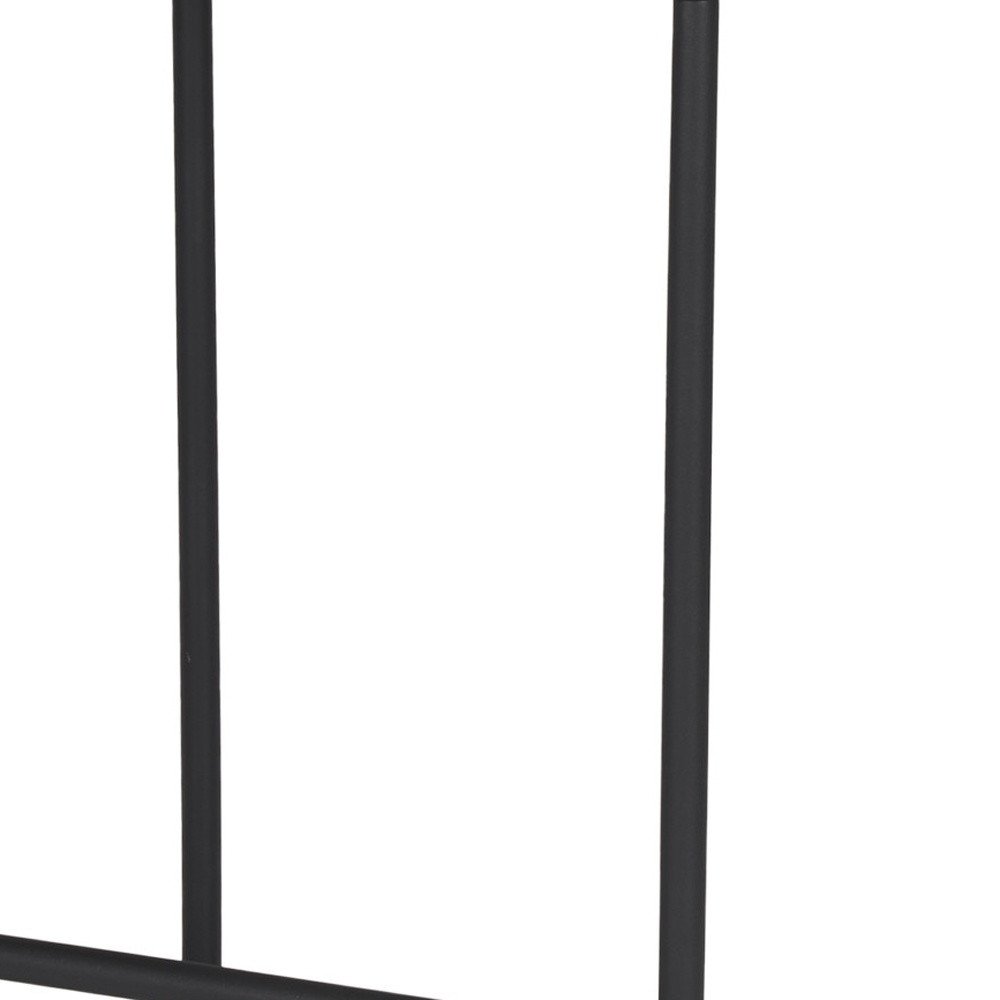 26" Natural And Black Solid Wood And Iron Backless Counter Height Bar Chair HomeRoots