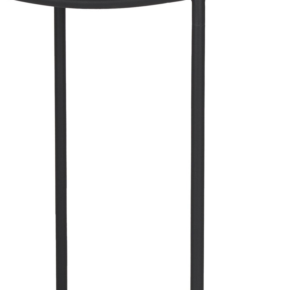 26" Black Solid Wood And Iron Backless Counter Height Bar Chair HomeRoots