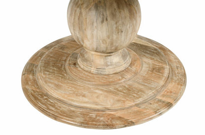 48" Natural Solid Wood Pedestal Base Round Top Dining Table HomeRoots