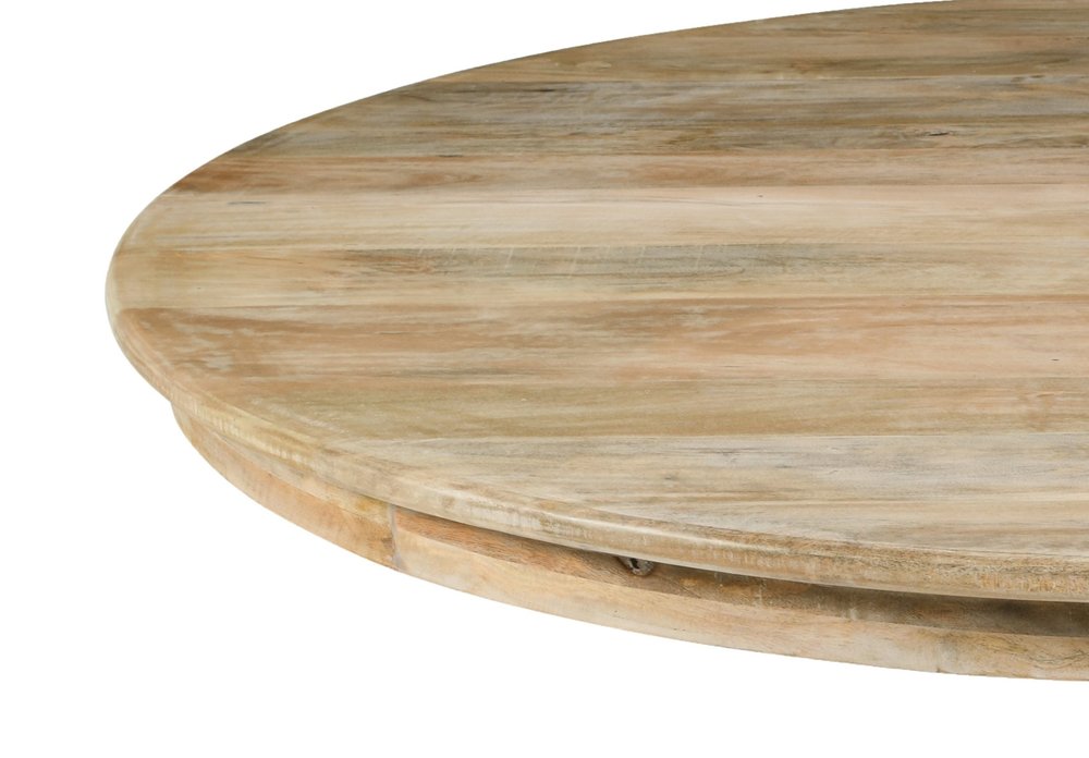 48" Natural Solid Wood Pedestal Base Round Top Dining Table HomeRoots