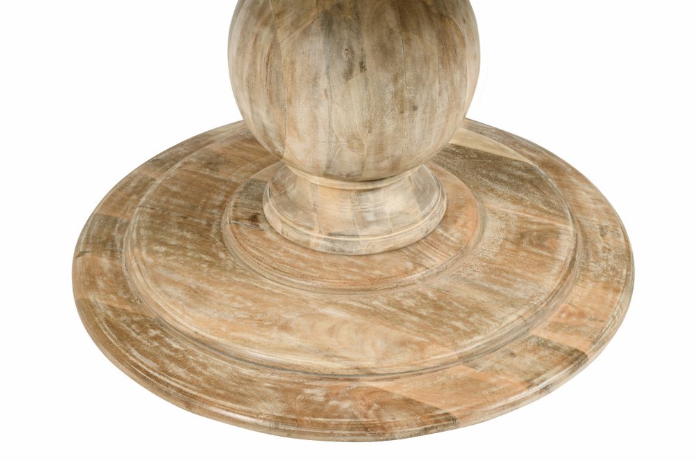 48" Natural Solid Wood Pedestal Base Round Top Dining Table — view 10
