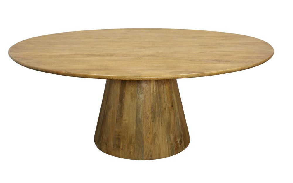 72" Natural Solid Wood Pedestal Base Round Top Dining Table HomeRoots