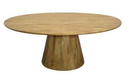 72" Natural Solid Wood Pedestal Base Round Top Dining Table HomeRoots