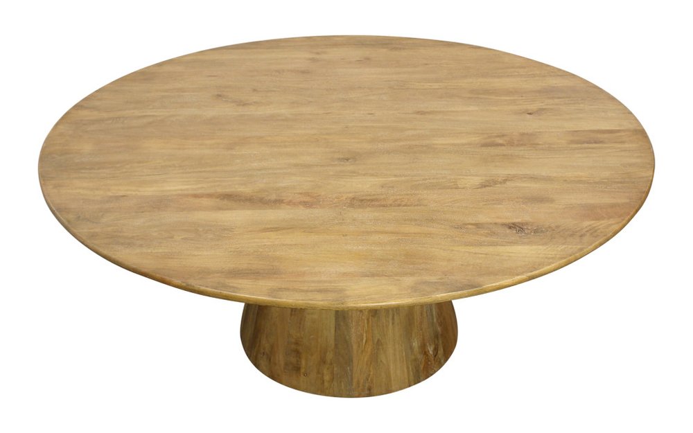 72" Natural Solid Wood Pedestal Base Round Top Dining Table HomeRoots