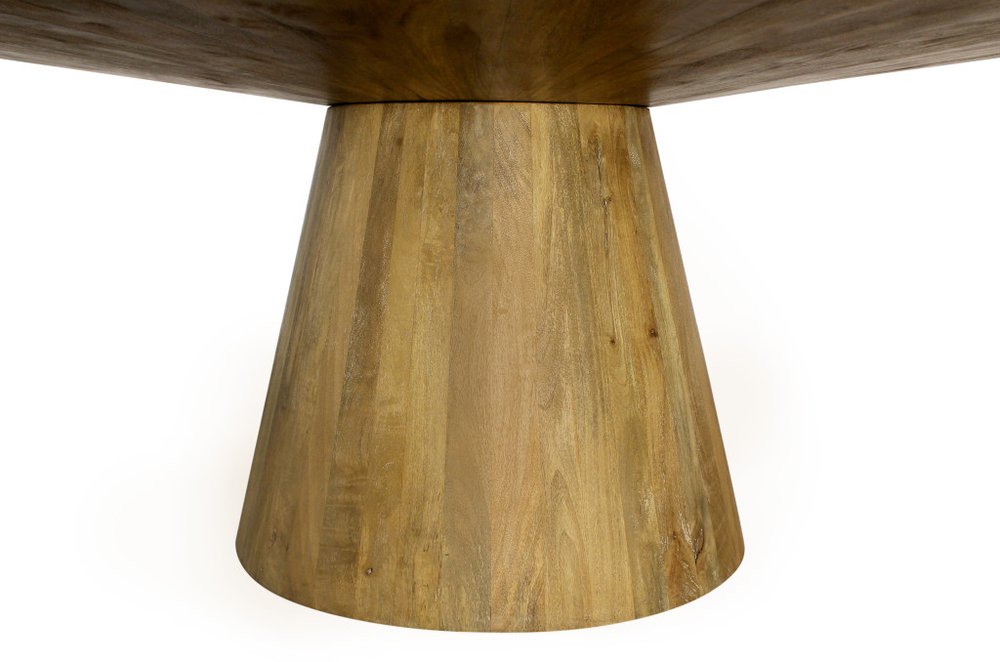 72" Natural Solid Wood Pedestal Base Round Top Dining Table HomeRoots