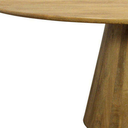 72" Natural Solid Wood Pedestal Base Round Top Dining Table HomeRoots