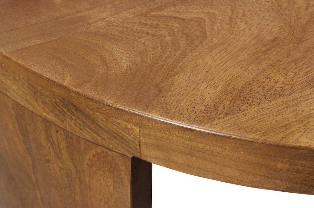 Set of Two Walnut Solid Wood Round Distressed Solid Nested Coffee Tables HomeRoots