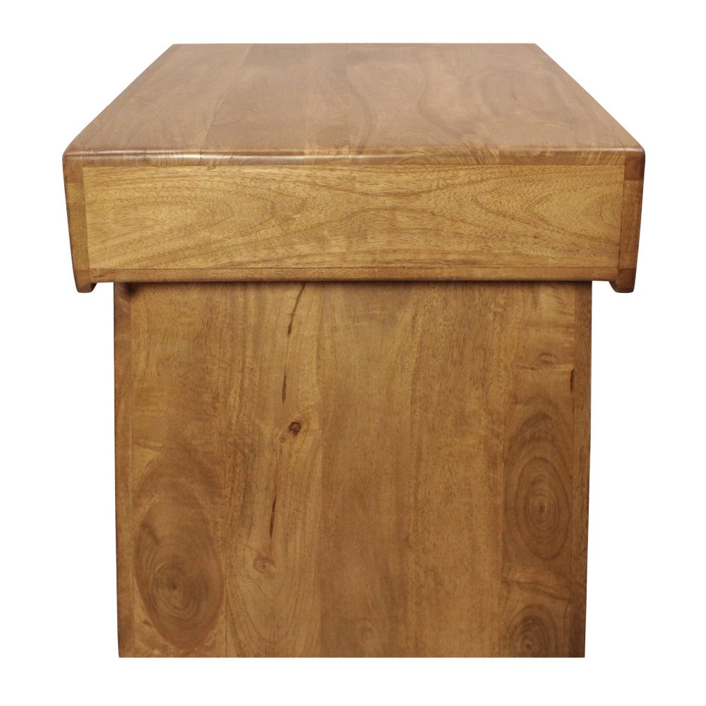 Set of Two Walnut Distressed Solid Wood Pedestal Nested Tables HomeRoots