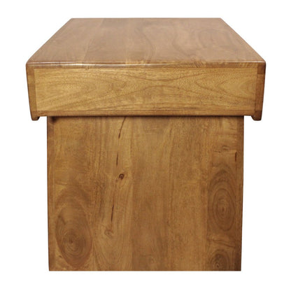 Set of Two Walnut Distressed Solid Wood Pedestal Nested Tables HomeRoots