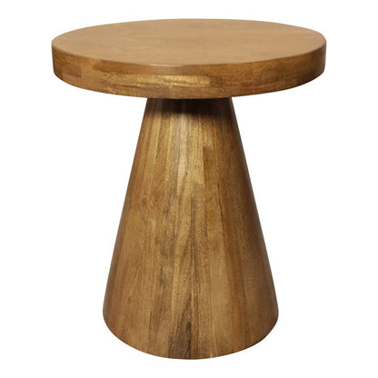 Set of Two Walnut Distressed Solid Wood Pedestal Nested Tables HomeRoots