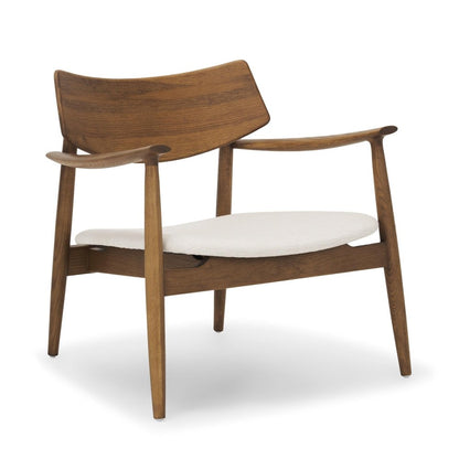 27" Brown And Cream Upholstery And Solid Wood Arm Chair HomeRoots