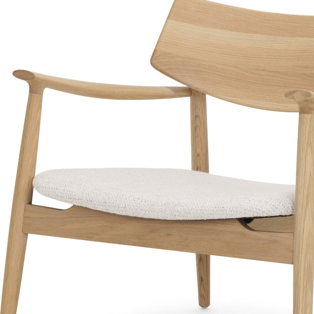27" Cream and Natural Upholstery and Solid Wood Arm Chair HomeRoots