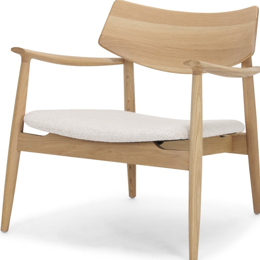 27" Cream and Natural Upholstery and Solid Wood Arm Chair HomeRoots