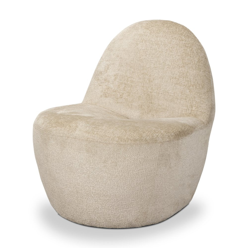 33" Beige Chenille Slipper Chair HomeRoots