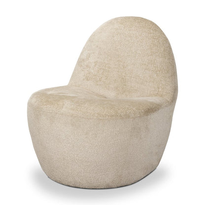 33" Beige Chenille Slipper Chair HomeRoots