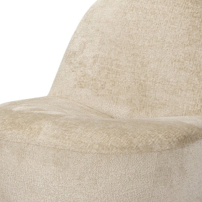 33" Beige Chenille Slipper Chair HomeRoots