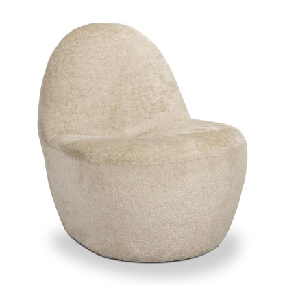 33" Beige Chenille Slipper Chair HomeRoots
