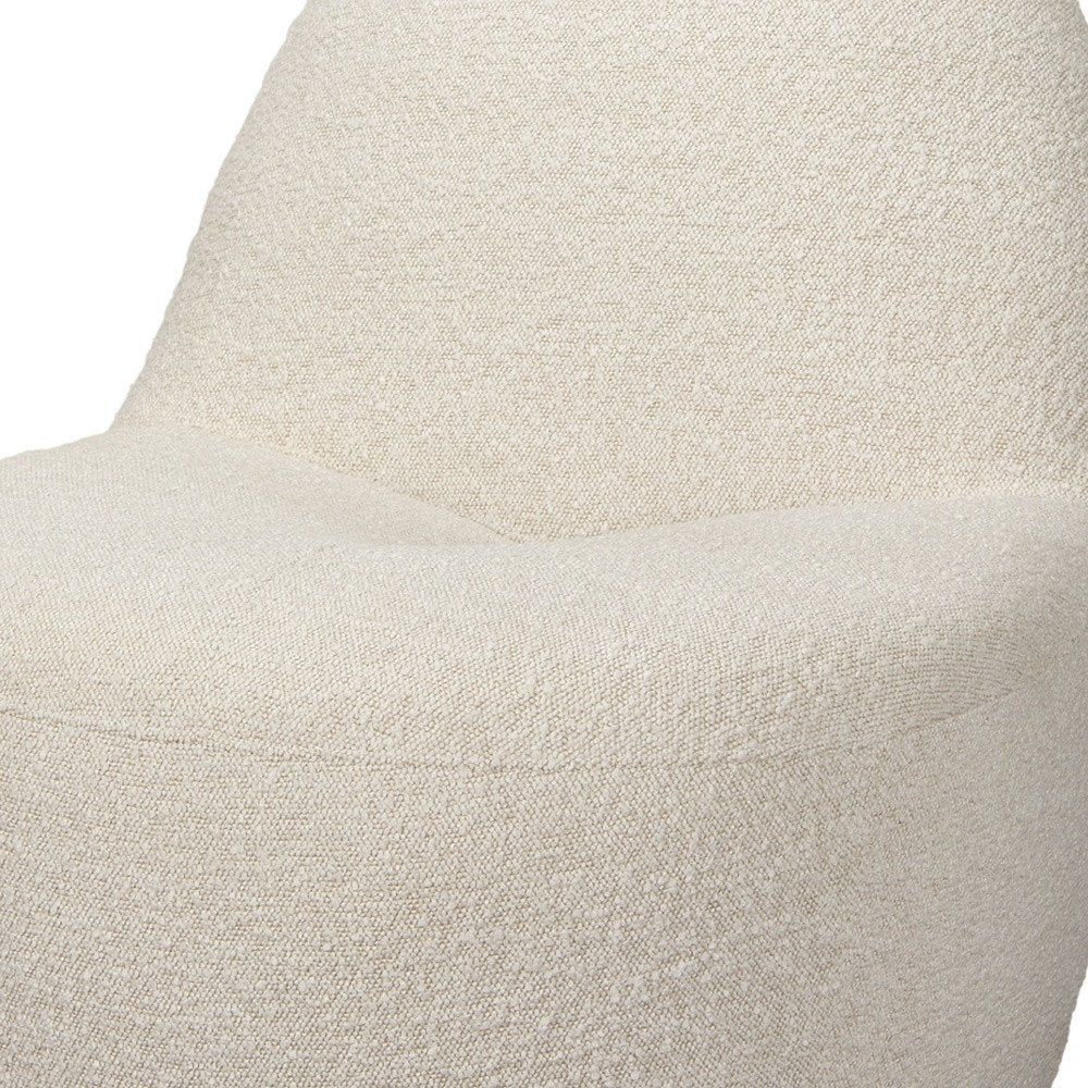 33" Cream Boucle Slipper Chair HomeRoots