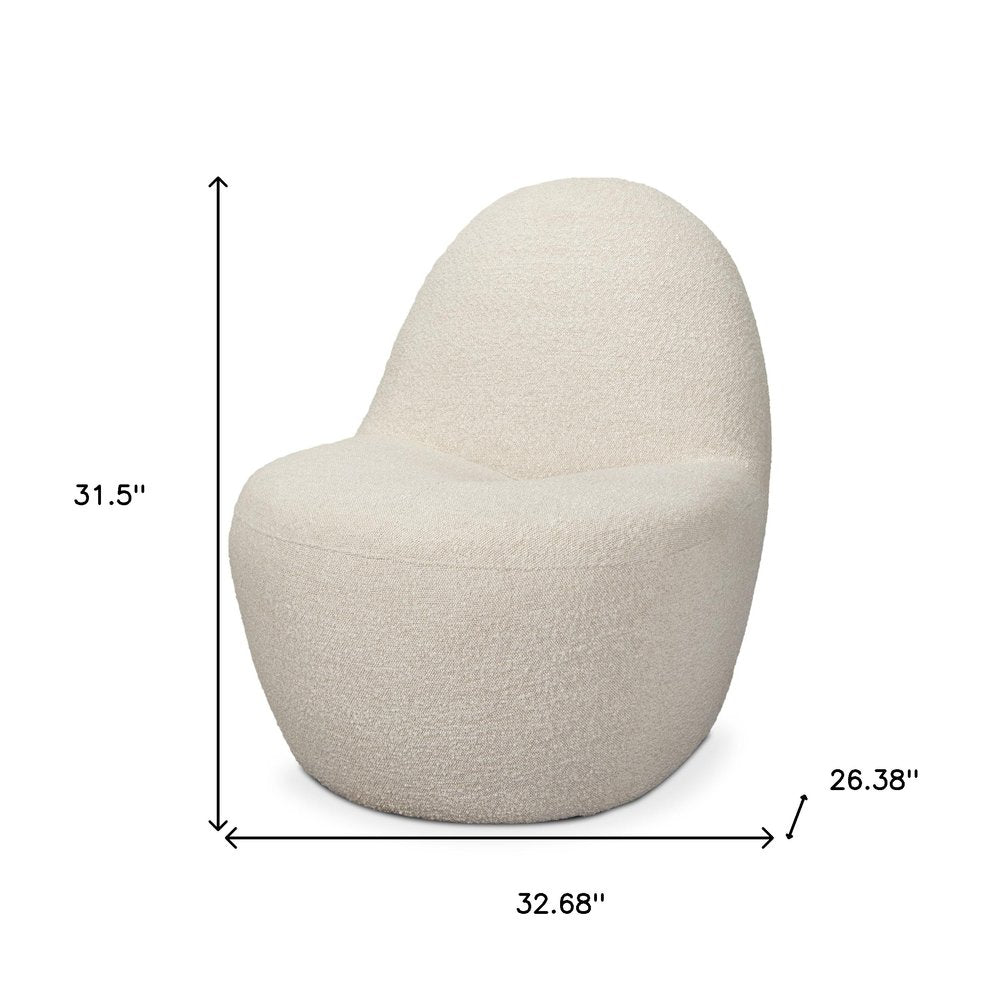 33" Cream Boucle Slipper Chair HomeRoots