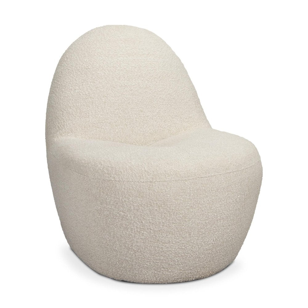 33" Cream Boucle Slipper Chair HomeRoots