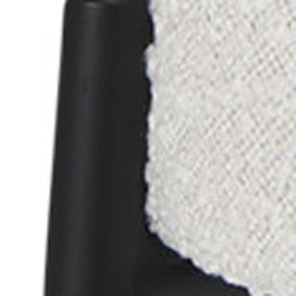 21" Cream and Black Boucle and Metal Lounge Chair HomeRoots