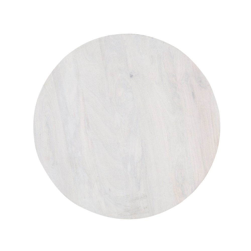 36" White Solid Wood Round Cross Legs Coffee Table HomeRoots