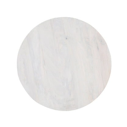 36" White Solid Wood Round Cross Legs Coffee Table HomeRoots