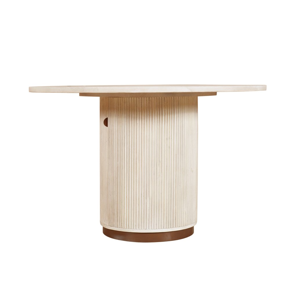 48" White Solid Wood Pedestal Base Round Top Dining Table HomeRoots
