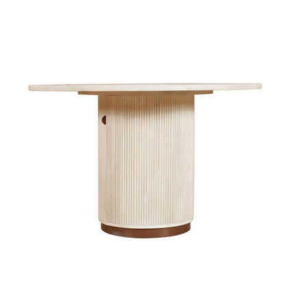 48" White Solid Wood Pedestal Base Round Top Dining Table HomeRoots