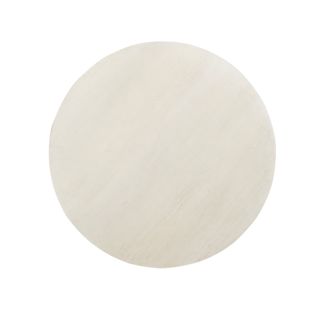48" White Solid Wood Pedestal Base Round Top Dining Table HomeRoots