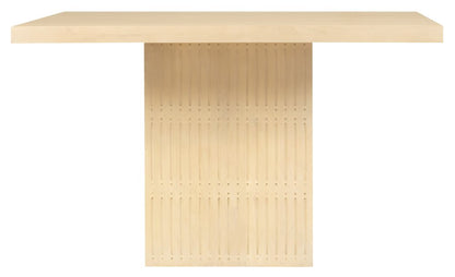 60" Natural Solid Wood Pedestal Base Square Dining Table HomeRoots