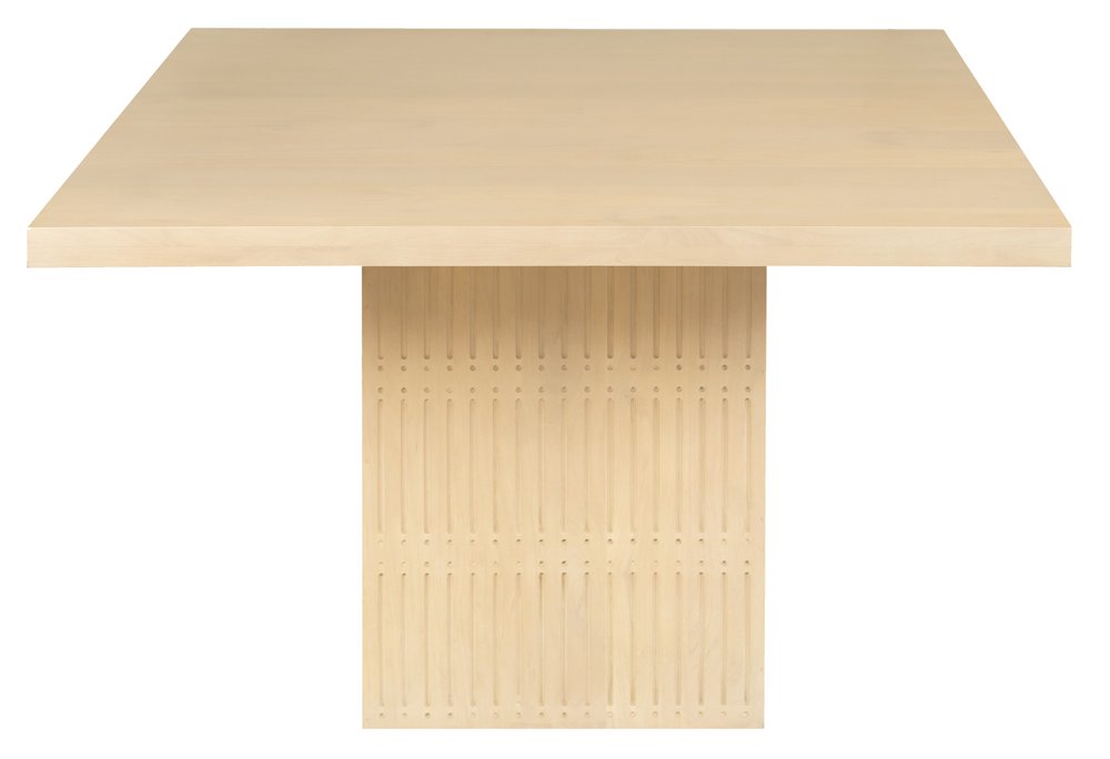 60" Natural Solid Wood Pedestal Base Square Dining Table HomeRoots