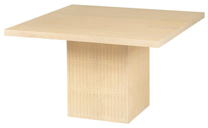 60" Natural Solid Wood Pedestal Base Square Dining Table HomeRoots