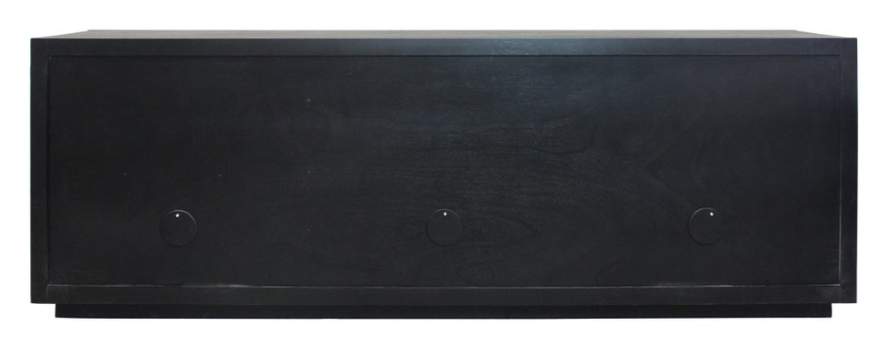 95" Dark Brown Solid Wood Sideboard With Six Glass Doors — view 7