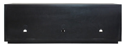 95" Dark Brown Solid Wood Sideboard With Six Glass Doors HomeRoots