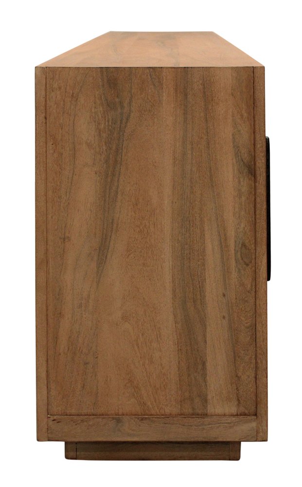 95" Natural Solid Wood Sideboard With Six Glass Doors — view 4