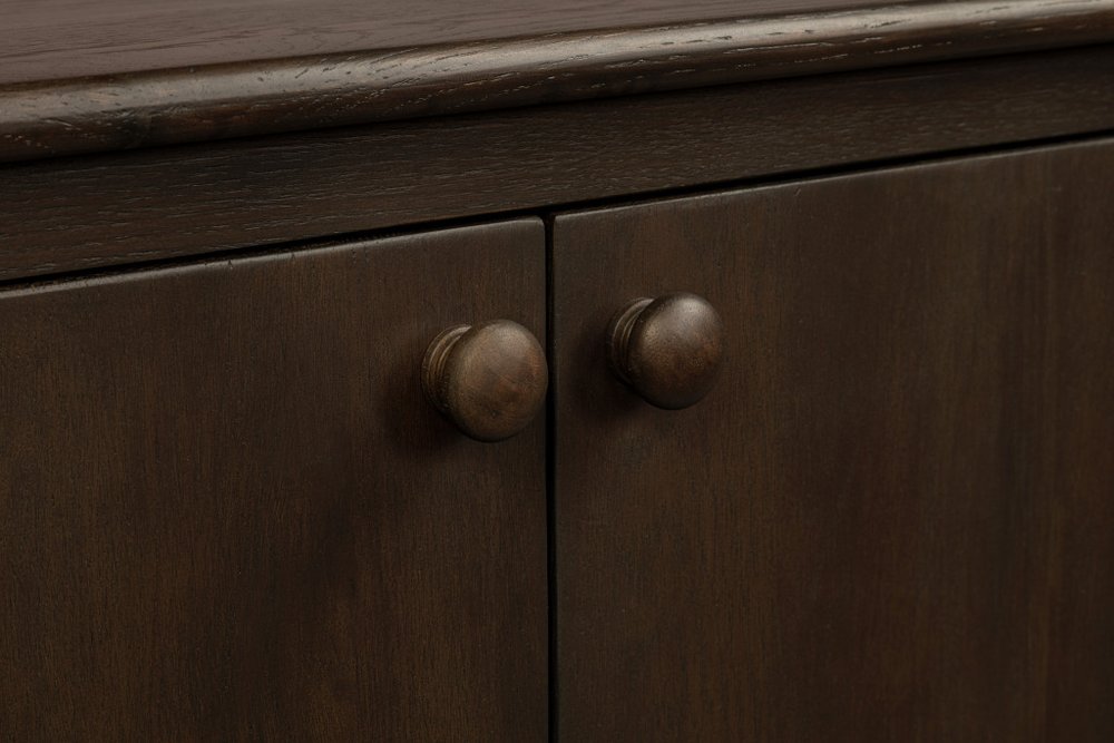 98" Brown Distressed Solid Wood Sideboard With Six Doors HomeRoots