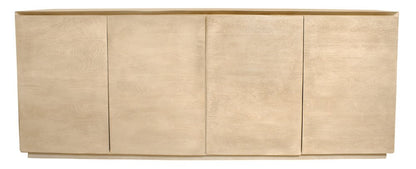 80" Natural Distressed Solid Wood Sideboard With Four Doors HomeRoots