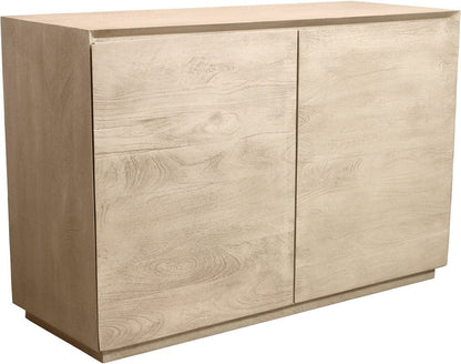 48" Natural Solid Wood Sideboard With Two Doors HomeRoots